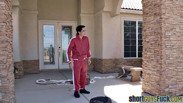 Big-titted cougar fucked by shortie