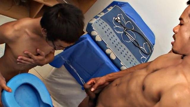 Pee loving Asian doctor fucks patient after check