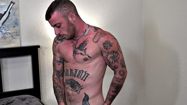 Home MTF toys his operated pussy with dildo