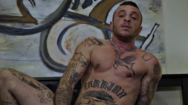 Home MTF toys his operated pussy with dildo