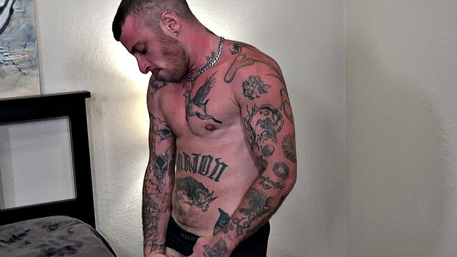 Home MTF toys his operated pussy with dildo