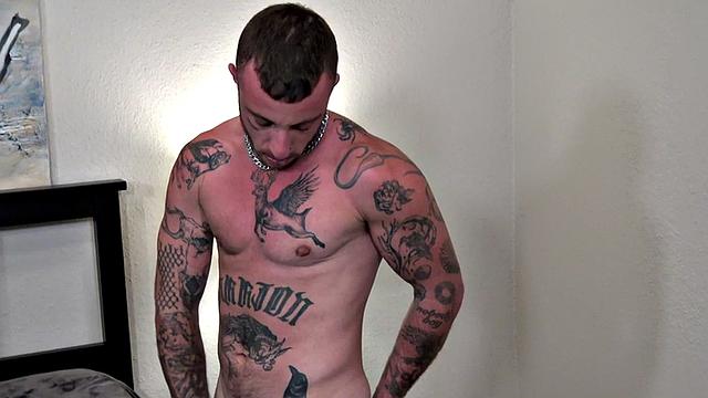 Home MTF toys his operated pussy with dildo