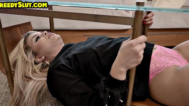 Stuck bitch ravaged as she rides cock