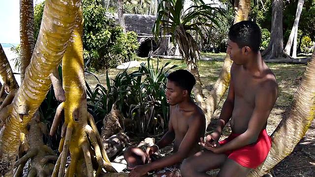 Bareback Nubian twink enjoys sex until cumshot