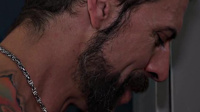 Locker room Latin twink drilled in DILFS 3some by tops