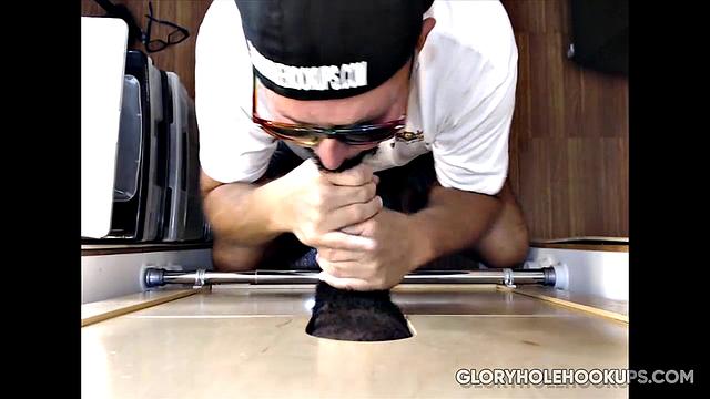 Black Man Receives Gloryhole Blowjob