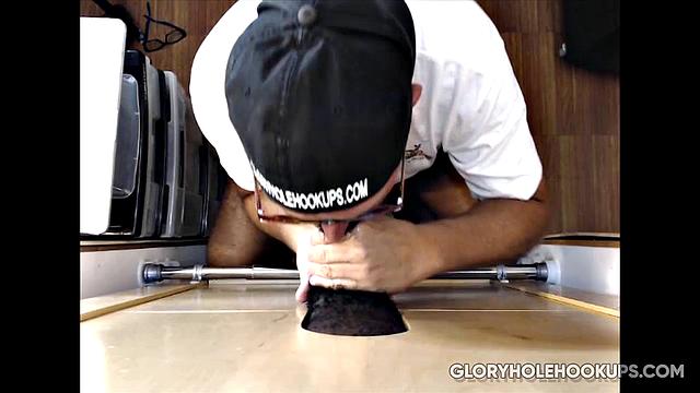 Black Man Receives Gloryhole Blowjob
