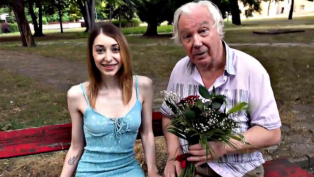 HUNT4K. Girl and old man spend time by having sex with others