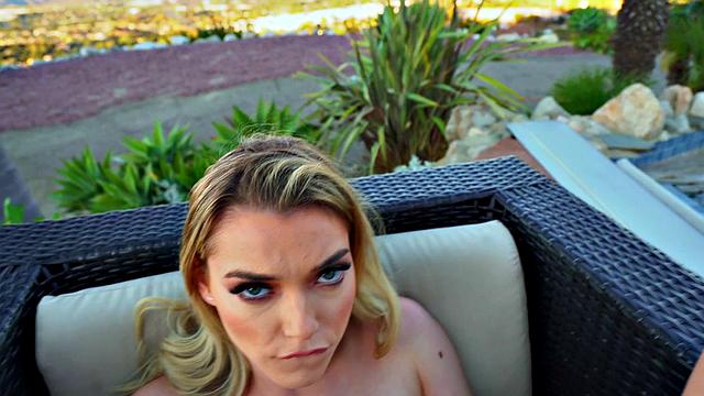 Get under the control of this bald-haired American babe and experience the ultimate doggy-style fucking