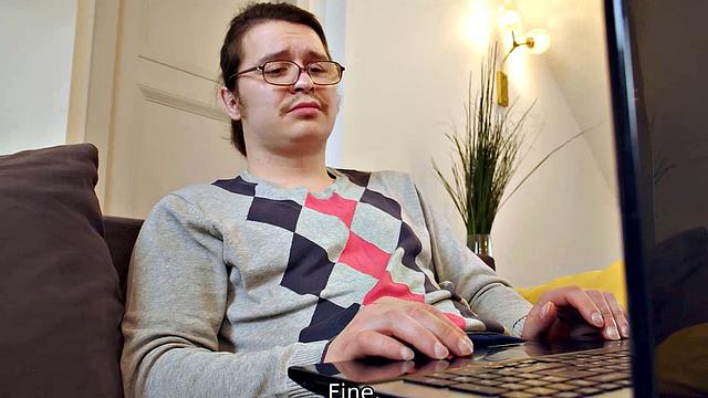 VIP4K. While man talks on a video call three ladies enjoy lesbian trio