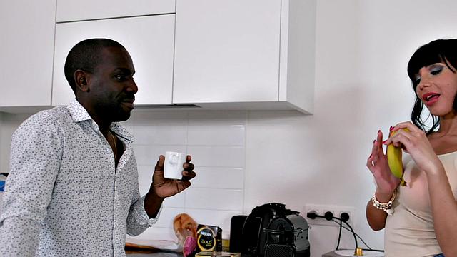 Busty anal babe in heels fucked by BF after cocksucking