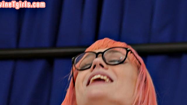 Petite transgender loves riding big cock while fucking