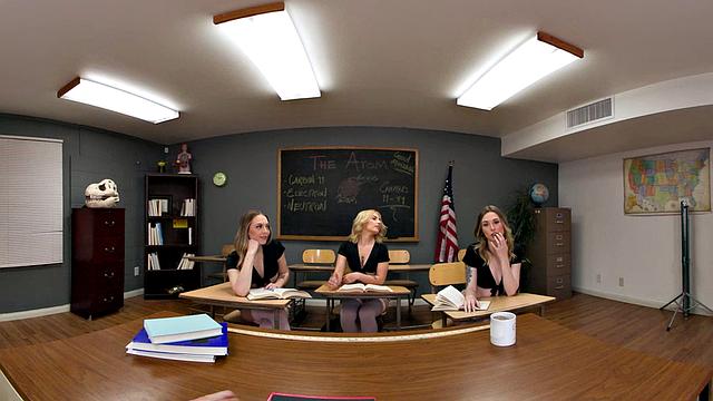 Co-Ed Ailee Anne, Chanel Camryn, and Lily Larimar heard a rumor their Professor was packing a Thundercock!