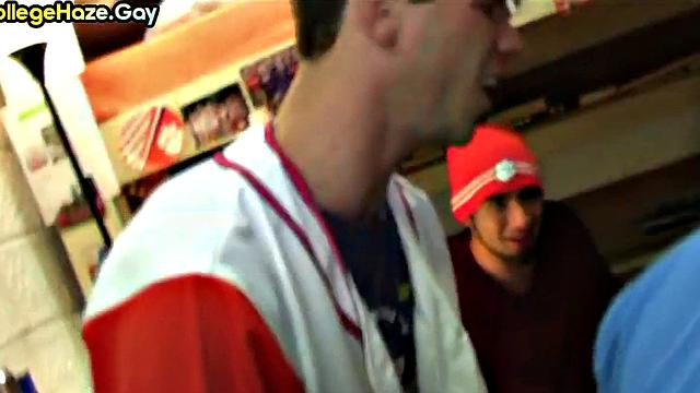 Real skinny hazed college stud assfucked while others watch