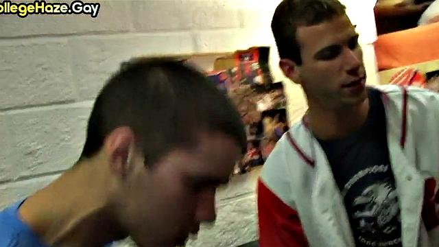 Real skinny hazed college stud assfucked while others watch