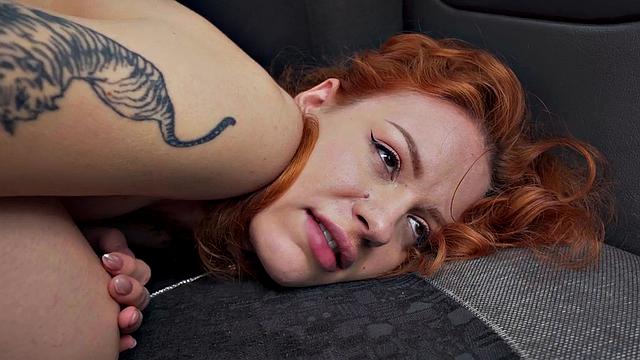 Ginger babe banged by her driver