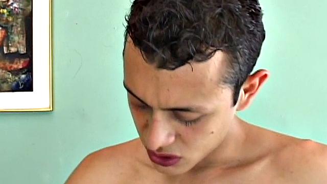 Cumming Latin twink fucked in asshole by gay fucker