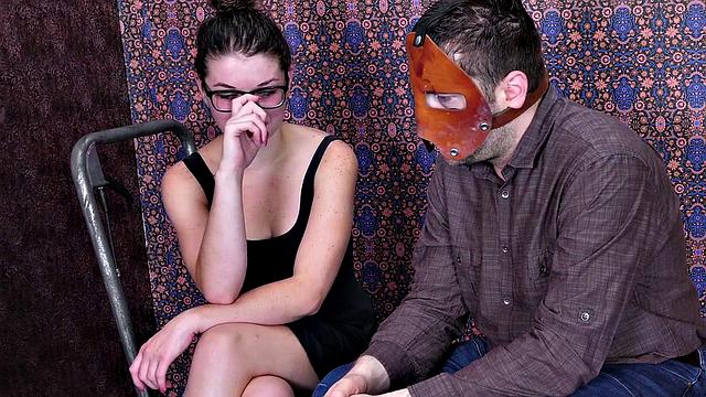 Brunette drinking piss