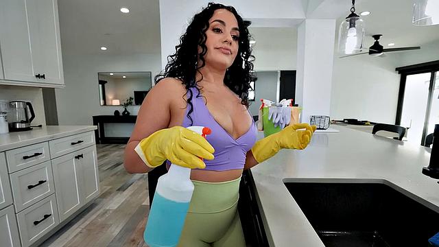 Busty housemaid cockriding BBC
