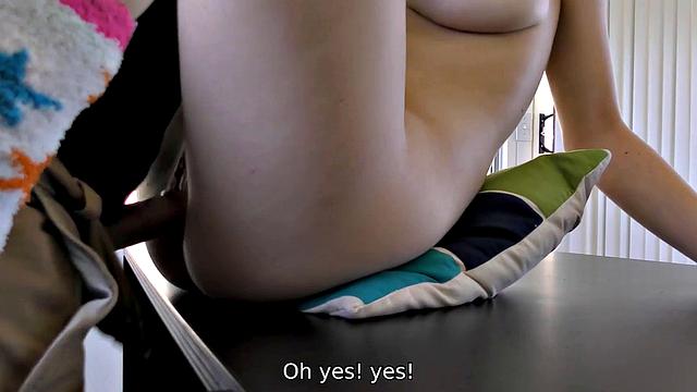 LOAN4K. Blonde cutie can't pay rent so she goes to the bank for a loan