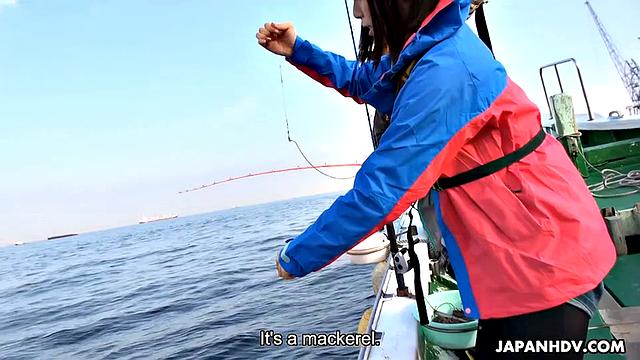 Sena Sakura wins the fishing contest and is fucked on the boat