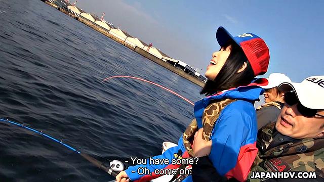 Sena Sakura wins the fishing contest and is fucked on the boat