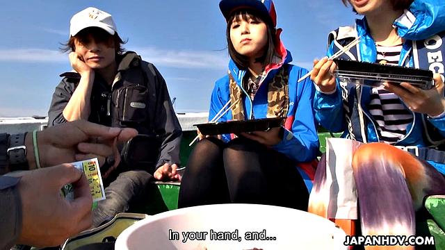 Sena Sakura wins the fishing contest and is fucked on the boat