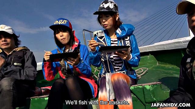 Sena Sakura wins the fishing contest and is fucked on the boat