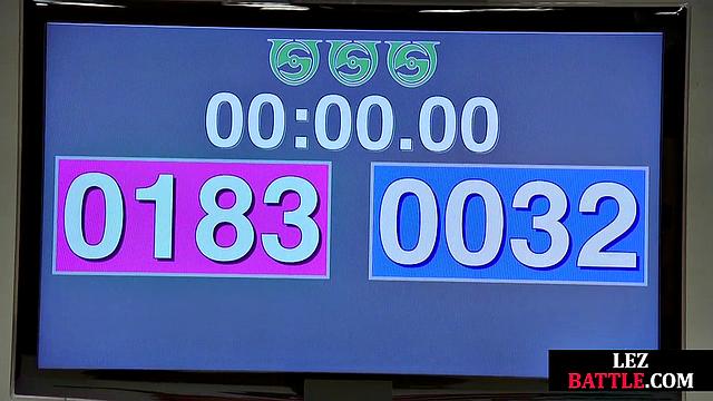 Big-titted ebony fucked by strapon rival