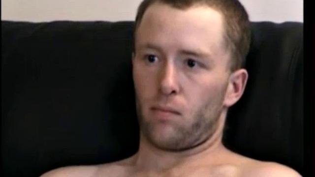 Johnny strips down, sprawls on the sofa, and Vinnie goes on his cock.