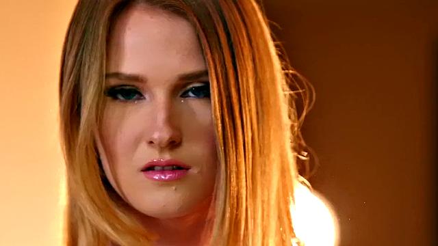 Kinky Brown-haired Shower Babe in High Heels Masturbates Close-Up