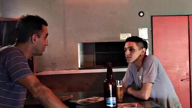 Before the bar opens, daddy Ali has young Dario hanging out with him and wants a piece of that boy's ass. Dario likes older men and is a push over; the horny man soon has his big uncut dick in the boy's face.