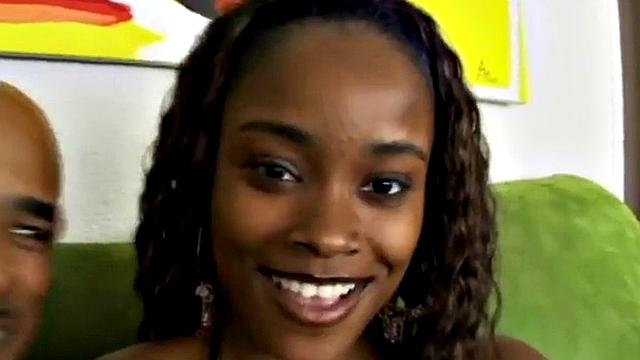 Pussy-fucked ebony teen rides cock