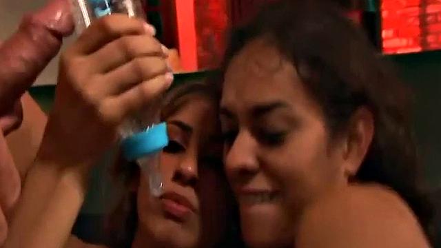 Estelle Sahara threeway getting fucked