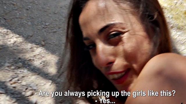 Seduced Latina rides in reverse during outdoor POV duo