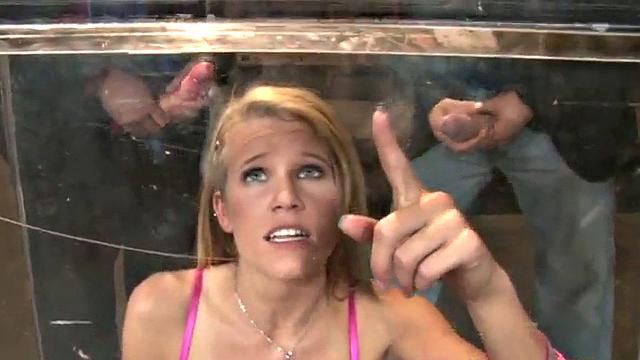 Massive cocks drench petite after fucking