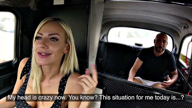 Busty blonde pays fare with cock