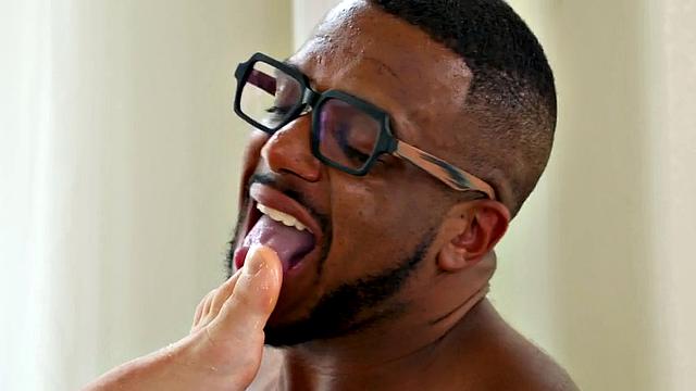 Office stud fistfucked and feet licked by Nubian