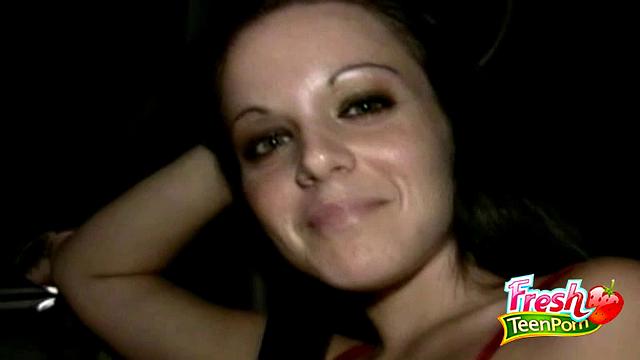 Brunette Babe Sucking the Driver's