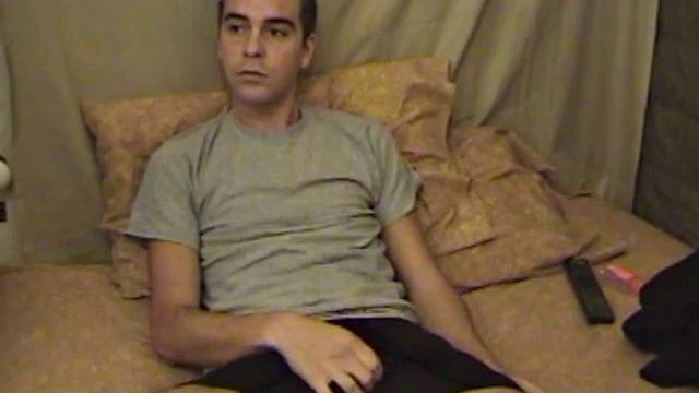 Young amateur Vincenzo takes advantage of some down time and watches a porn video. He strokes up a boner and after a jerk off session releases a high-flying cum shot.