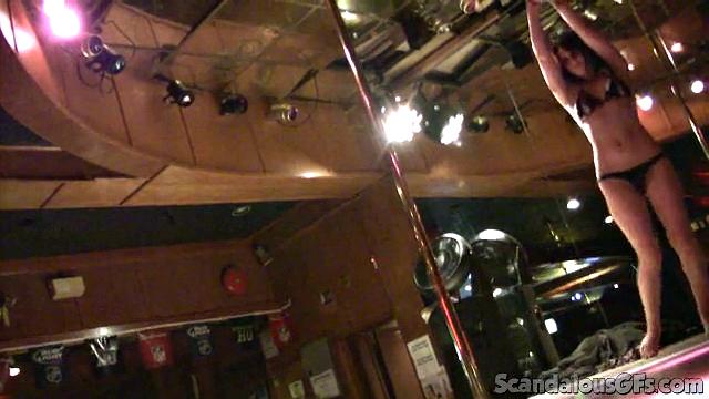 Hot Girlfriend Filmed in a Strip Bar Dancing
