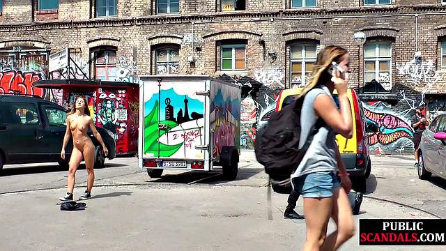 Cutie 21yo gives blowjob in public