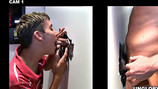 Naive straight guy ends in gay gloryhole