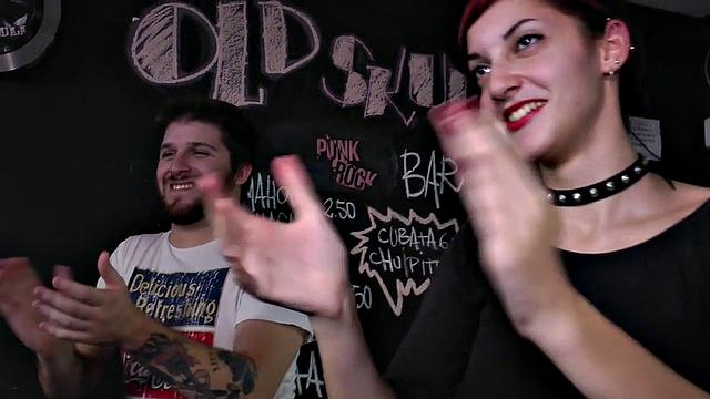 Real newbie gets public spanked and facefucked before cum