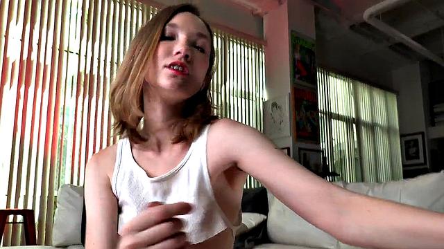 POV amateur wanks cock like pro with her 21yo hands