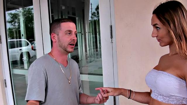 A bald-headed babe give a sloppy deepthroat and blowjob in the living room