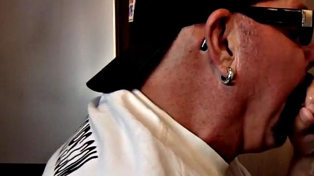 Mouthjizzed gloryhole DILF sucks POV rod in closeup