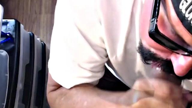 Mouthjizzed gloryhole DILF sucks POV rod in closeup