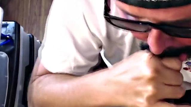 Mouthjizzed gloryhole DILF sucks POV rod in closeup