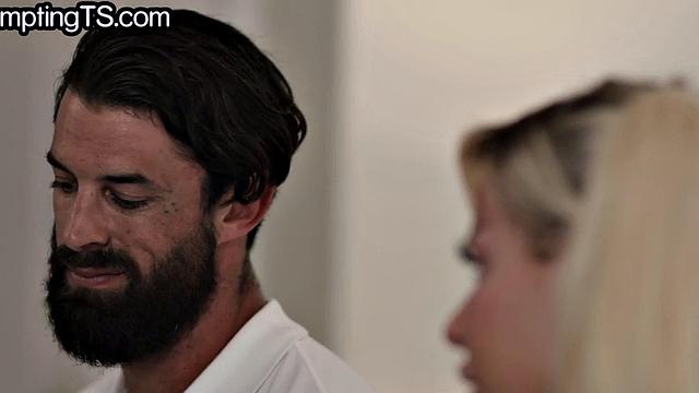 Big-titted TS babe analsmashed by her BF after deepthroat